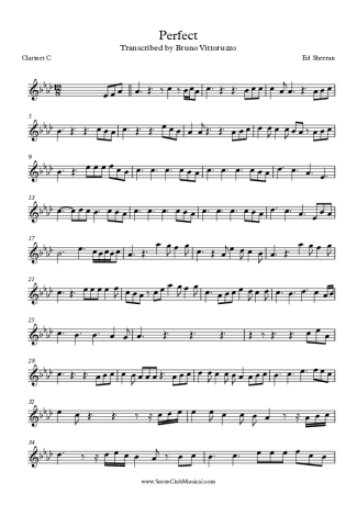 Ed Sheeran  score for Clarinet (C)