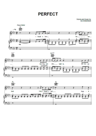 Ed Sheeran  score for Piano