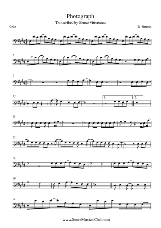 Ed Sheeran  score for Cello