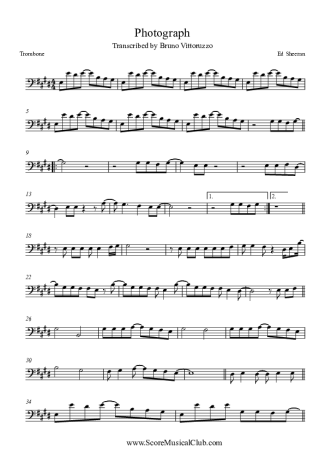 Ed Sheeran  score for Trombone