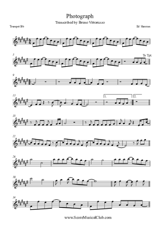 Ed Sheeran  score for Trumpet