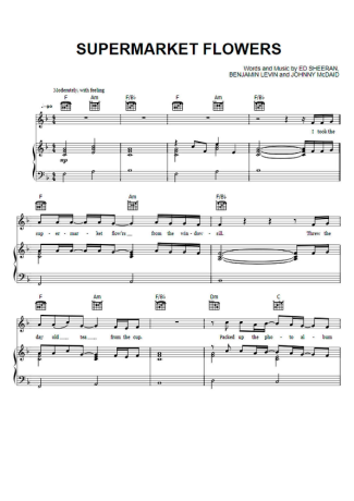 Ed Sheeran  score for Piano