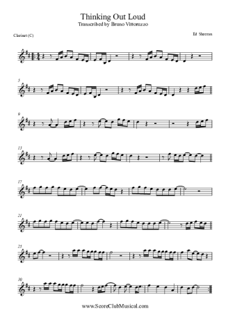 Ed Sheeran  score for Clarinet (C)