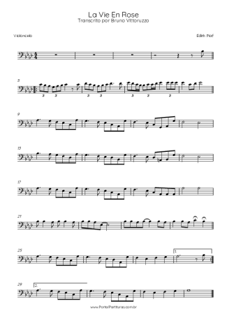 Édith Piaf La Vie En Rose score for Cello