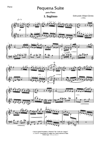 Edmundo Villani Cortes Pequena Suite score for Piano