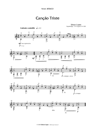 Edson Lopes Canção Triste score for Acoustic Guitar