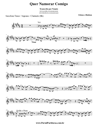 Edson e Hudson  score for Tenor Saxophone Soprano (Bb)