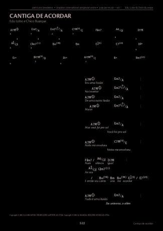 Edu Lobo e Chico Buarque  score for Piano