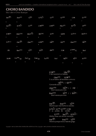 Edu Lobo e Chico Buarque Choro Bandido score for Piano