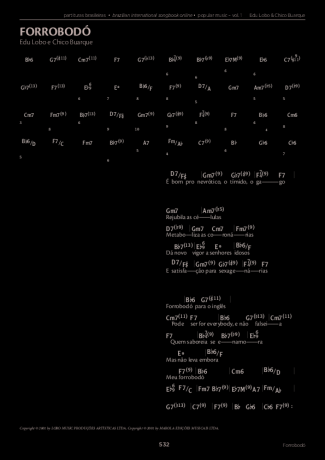 Edu Lobo e Chico Buarque Forrobodó score for Piano