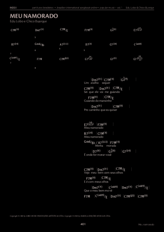 Edu Lobo e Chico Buarque  score for Piano