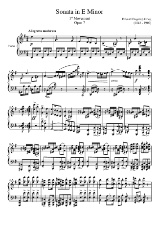 Edvard Grieg  score for Piano