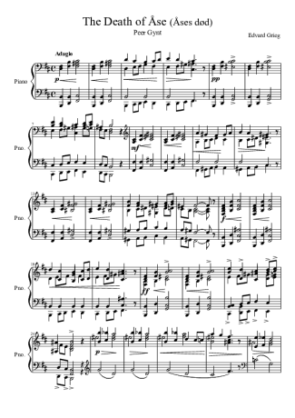 Edvard Grieg The Death of Ase Ases dod score for Piano