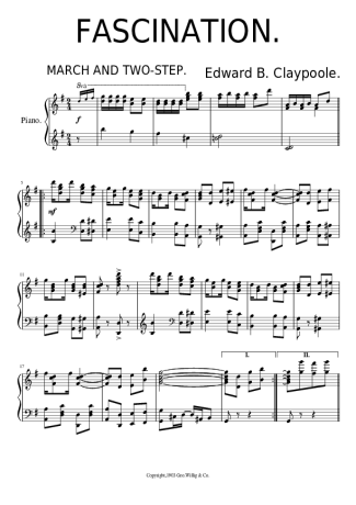 Edward B Claypoole Fascination score for Piano