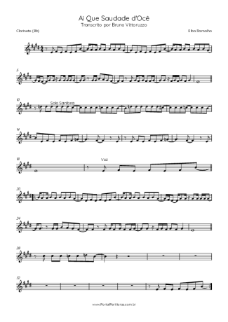 Elba Ramalho  score for Clarinet (Bb)