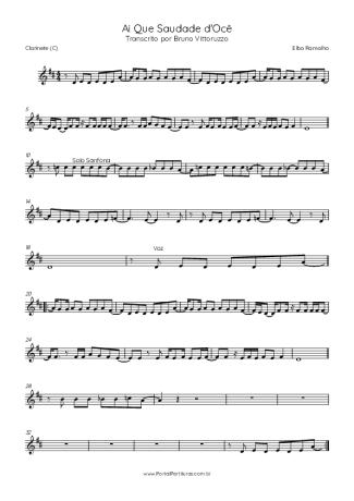 Elba Ramalho  score for Clarinet (C)