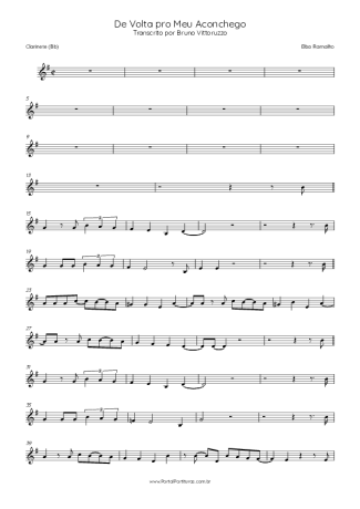 Elba Ramalho De Volta Pro Meu Aconchego score for Clarinet (Bb)