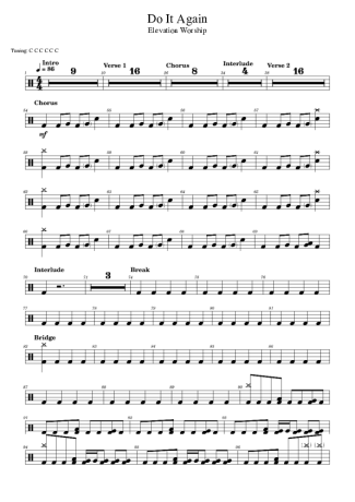 Elevation Worship  score for Drums