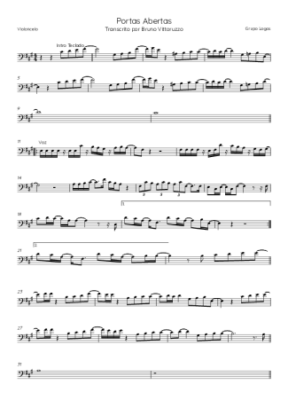 Eli Soares Portas Abertas score for Cello