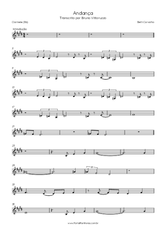 Elis Regina Andança score for Clarinet (Bb)