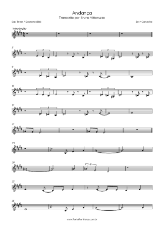 Elis Regina Andança score for Tenor Saxophone Soprano (Bb)