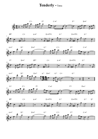 Ella Fitzgerald Tenderly score for Alto Saxophone