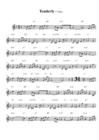 Ella Fitzgerald Tenderly score for Tenor Saxophone Soprano (Bb)