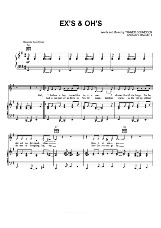 Elle King Ex´s Ohs score for Piano