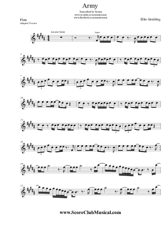 Ellie Goulding Army score for Flute
