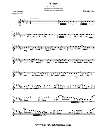 Ellie Goulding   score for Trumpet