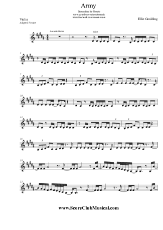 Ellie Goulding  Army score for Violin