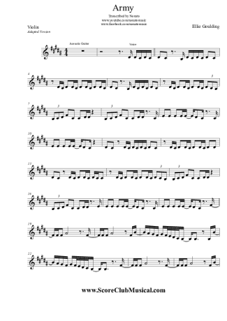 Ellie Goulding Army score for Violin