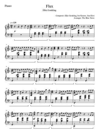 Ellie Goulding  Flux score for Piano