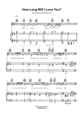 Ellie Goulding  How Long Will I Love You score for Piano