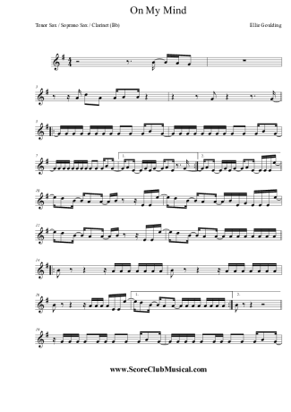 Ellie Goulding   score for Clarinet (Bb)