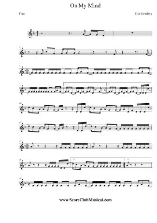 Ellie Goulding On My Mind score for Flute