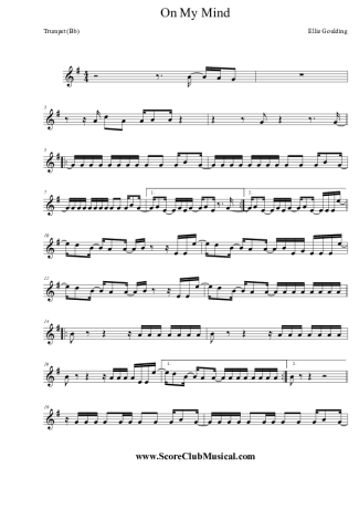 Ellie Goulding On My Mind score for Trumpet