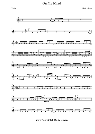 Ellie Goulding  On My Mind score for Violin