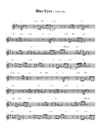 Elton John Blue Eyes score for Tenor Saxophone Soprano (Bb)
