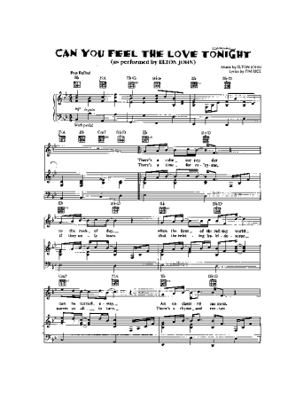 Elton John  score for Piano