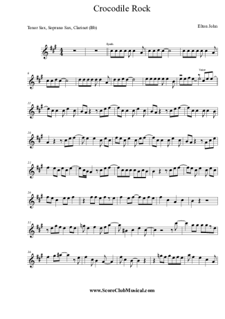 Elton John  score for Tenor Saxophone Soprano (Bb)