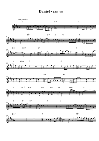 Elton John Daniel score for Tenor Saxophone Soprano (Bb)