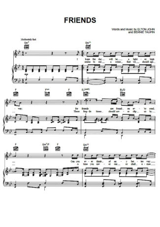 Elton John Friends score for Piano