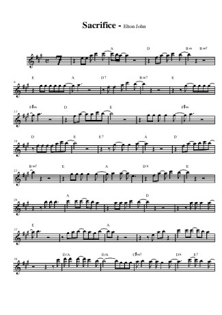 Elton John Sacrifice score for Alto Saxophone