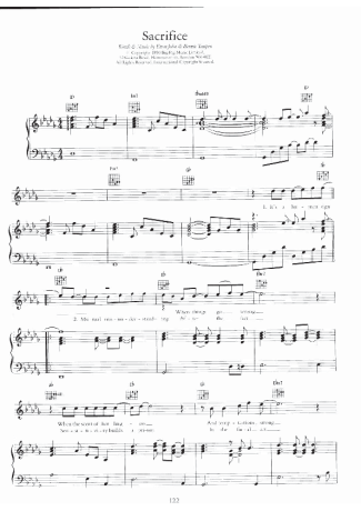 Elton John Sacrifice score for Piano