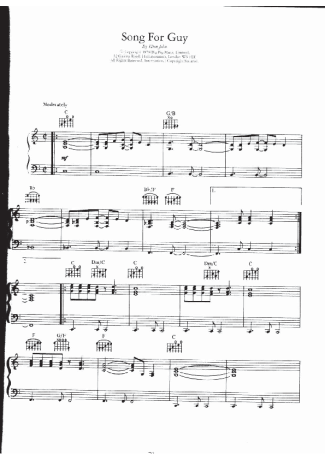 Elton John Song For Guy score for Piano