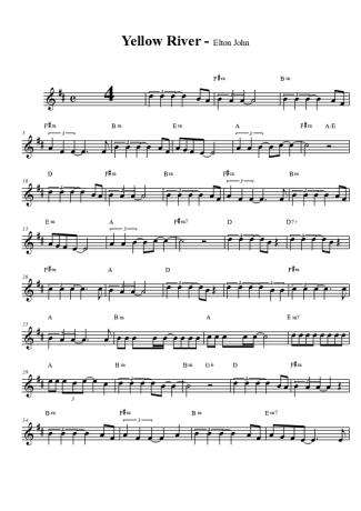 Elton John Yellow River score for Alto Saxophone