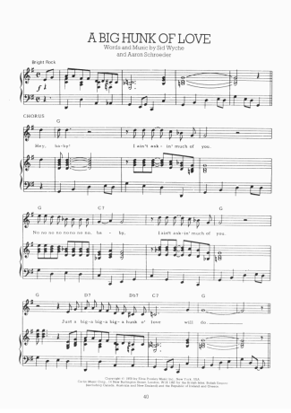 Elvis Presley  score for Piano