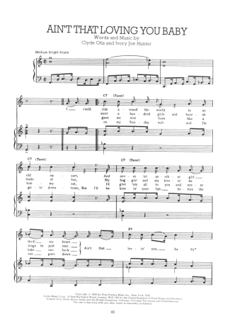 Elvis Presley Aint That Loving You Baby score for Piano