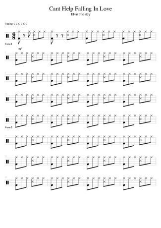 Elvis Presley Can´t Help Falling In Love score for Drums